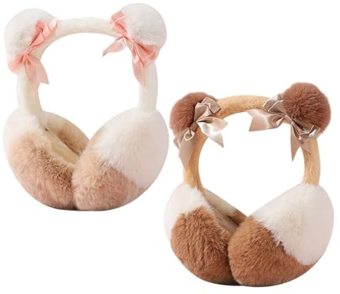 Guador Winter Ohrenwärmer Damen Faltbare Ohrenwärmer Plüsch Ohrenschützer Warme Ohrenschützer Outdoor Ohrenmuscheln Bequemer Weicher Winter Reiten Warme Kälteschutz Kalte Winterzubehör
