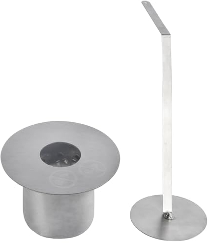 HEKERS Chambre de combustion au bioéthanol en acier inoxydable - 0,15 l - Design rond - Bouchon de feu - Éponge en céramique