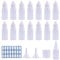 BOKFJBP 15 Pack 15ml Plastic Dropper Bottle, Eye Liquid Mini Empty Squeezable Squeeze Dropper Bottle with Label Funnel Measuring Cup for Medication Essential Oils Chemicals Perfumes