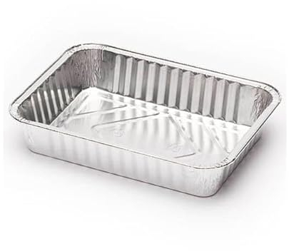 TELEVASO - 25 uds - Envase/recipiente de aluminio rectangular - Capacidad 9500 ml y tamaño 448 x 247 x 80 mm - Bandejas desechables y reciclables, apto para altas temperaturas