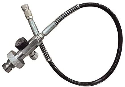 Froulaland Paintball PCP Füllstation Ladekit 300bar / 4500PSI Din Luft Refill Adapter G5/8 Adapter Schlauchlehre Hochdruck Tauchrohr Tauchen Scuba Connector mit 60cm Schlauch