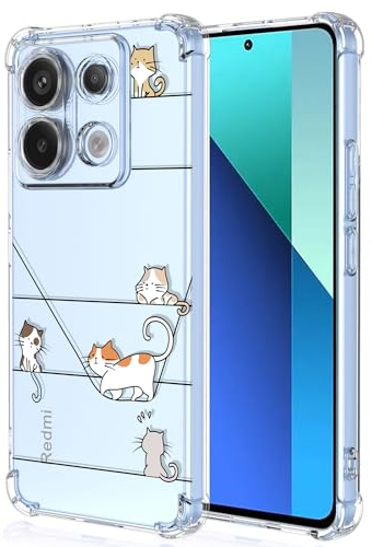 XINYEXIN Handyhülle für Xiaomi Redmi Note 13 4G Hülle Süße Katze Cartoon Muster Design Mode Ultra Dünn Transparent Schutzhülle Stoßfest TPU Bumper Clear Case - Kitten