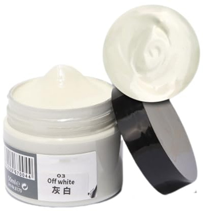 Donubiiu Baume recoloration du cuir, crème recolorante pour cuir, baume réparateur de couleur cuir, kit de réparation de couleur cuir pour meubles, canapés, sièges de voiture (03 gris/blanc)