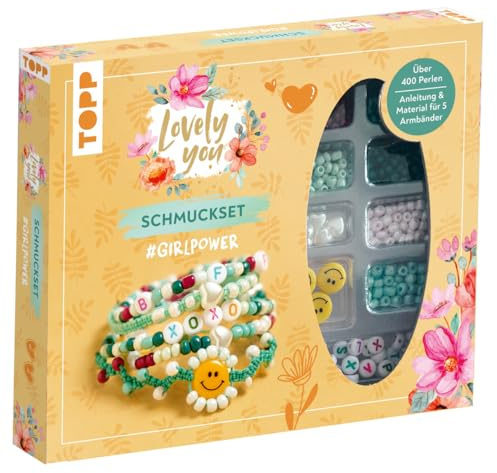 TOPP Lovely You Schmuckset #GirlPower. Anleitung und Material für 5 Armbänder. Über 400 Perlen: Anleitungen, Freundschaftstest, über 400 bunte Perlen, Herz-, Smiley-, Buchstaben-Perlen