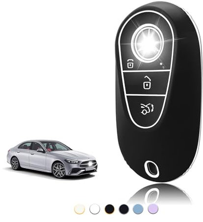 TOOMUME Schlüsselhülle TPU, Autoschlüssel Hülle Passt für Mercedes Benz C/E/G/S Klasse W223 W206 S300 S350 S400 S450 S350L S400L S450L S500L Maybach, Schlüsselcover Schutz Schlüsselgehäuse - Smart Key