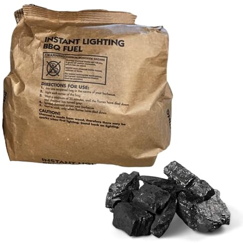 Glamified-Glam Instant Light Lumpwood Charcoal, 1kg Bags Instant BBQ Charcoal Hardwood Charcoal | for BBQ Barbeque Outdoor Party (1x 1kg pack)