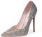 Zhabtuc Damen Kristallverzierte Stiletto-Absätze - 12 cm Hoher Absatz Spitz zulaufende Pumps - Elegante Abendpartyschuhe, Goldener Strass, 42 EU