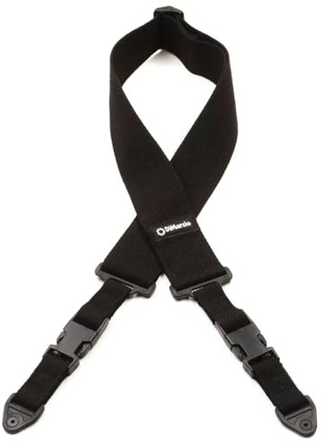 DiMarzio DD 2200CBKS Gitarrengurt aus Baumwolle mit ClipLock System, extra kurz, Schwarz