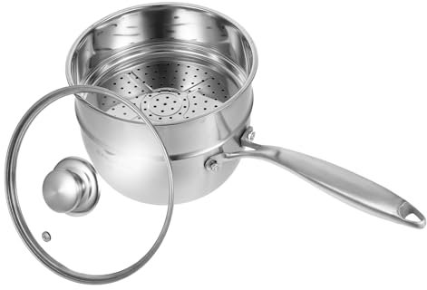 PRETYZOOM Pentola Piccola Con Vaporiera Pentola E Padella Antiaderenti Per Cucinare Zuppe 18 Cm Comode Da Impugnare E Robuste