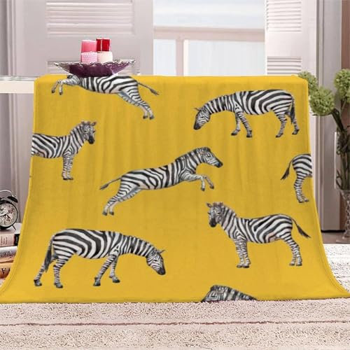 Zebra Kuscheldecke Flauschig 100x130cm Tier Fleecedecke Weich Sofadecke Warm Bettdecke Decken Wohndecke Tagesdecke Sofaüberwurf Decke Couchdecke Bettüberwurf J452