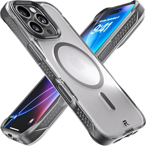 Rebel Transparente Schutzhülle für iPhone 16 Pro [Frosted Series Gen-6], Starke MagSafe-kompatibel, griffige Seiten, durchscheinende Matte Textur, schützende stoßfeste Stoßstangen, Metalllinse und