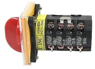 2 pezzi 500 V 25 A 4 poli 3 posizioni pannello quadrato interruttore di commutazione rotativo universale