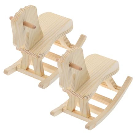 ERINGOGO 2St Kinderspielzeug aus Holz Spielzeug Schaukelpferd DIY Spielzeug Baukasten Spielzeug Schaukelpferd für Kleinkinder Holzmalerei für Kinder hölzern Khaki