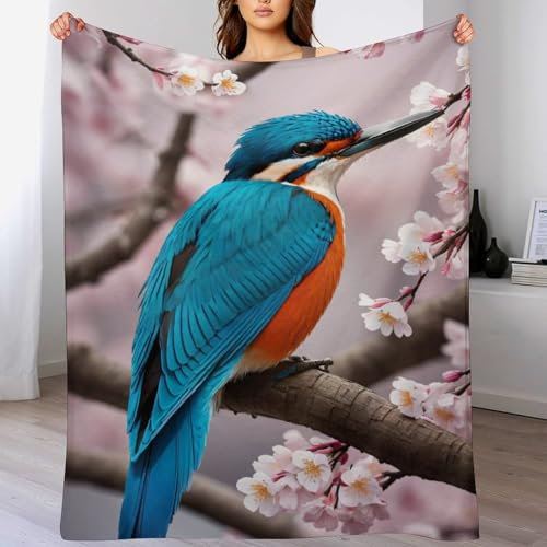 AAPZY Vogelie Decke Flauschig & Super Weich - Hochwertige Flannel Fleecedecke Auch Als Wohndecke, Tagesdecke, Sofadecke & Wohnzimmer Geeignet - Überwurf Decke Sofa & Couch, (140×180cm)