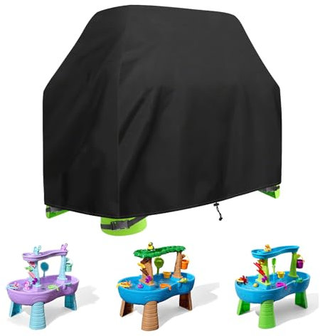 Bonna Kids Water table Cover,Compatible with Step 2 Water Play Table, 420D Heavy Duty Waterproof Fabric,Waterproof,Dust Proof, Anti-UV (black, 41 L x 25 W x 33 H)