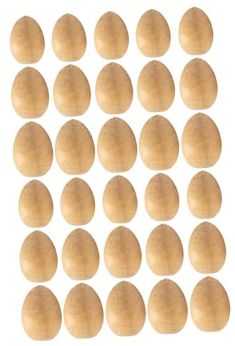 Generisch 30St Ostereier aus Holz künstlich ein Ei aufschlagen weiße Eier gesprenkelt offen ostereier easter egg decoration bemalen Sie Ihre eigenen Eier gefälschte Hühnereier