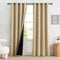 PONY DANCE Thermo Vorhang gegen Kälte Verdunklungsvorhänge mit Ösen 2er Set H 220 x B 140 cm Biscotti Beige, Schlafzimmer Gardinen 100% Blickdicht Thermal Curtains Blackout