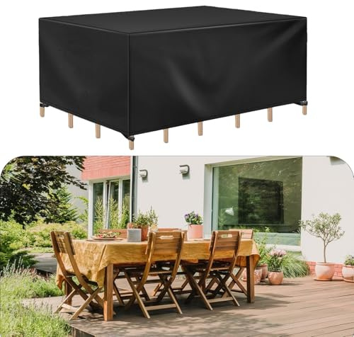 HNYDM Abdeckung für Gartenmöbel Wasserdicht, 160x50x15cm/LxBxH 600D Oxford Gewebe Abdeckhaube Tischplatte Abdeckplane für Gartentisch Schutzhülle Gartentisch Hülle Abdeckung Lounge Tisch Wetterfest