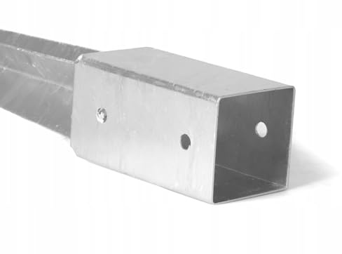 Einschlagbodenhülse 50 x 50 mm Länge 600 mm Feuerverzinkt Pfostenträger Stahl Einschlaghülse für Vierkantholzpfosten Bodenhülse Anker Erdanker Bodenanker für Holzpfosten