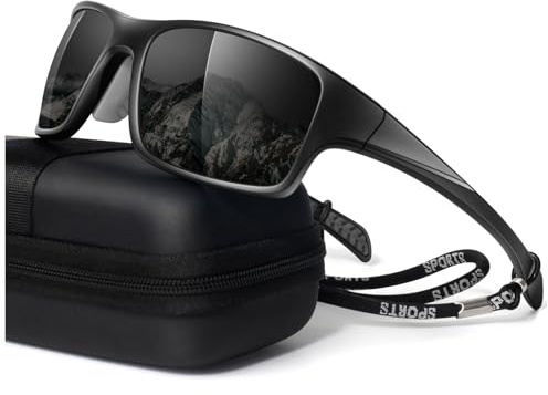 LINVO Sonnenbrille Herren Polarisierte Sport Ultraleicht Damen UV400 Schutz | Leicht, Verstellbare Nasenauflagen, Autofahren, Angeln, Reisen, Laufen, Golfen