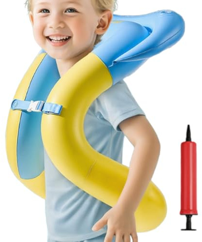 Swim Vest, Swimming Arm Floats, Adjustable Safety Ergonomic Swimsuit, Floatation Aid for Children Ages 3-15, Ideal for Pool, Beach, Fishing, Outdoor Water Fun, 14.96 x 18.11 Inches