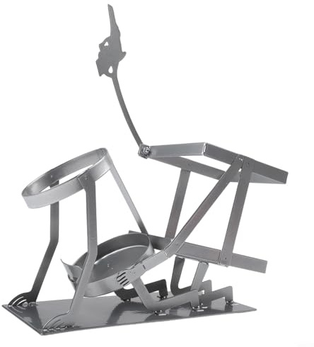 Honseadek Porte-bouteille en métal motif tête de mort steampunk pour vin et spiritueux, support en métal pour bouteilles de whisky, bière, décoration de bar unique pour la maison, la cuisine (gris)