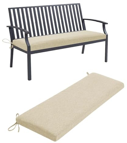 Générique Coussin Salon De Jardin Exterieur, Coussin Banc Banquette- 5cm Coussin De SièGe De FenêTre D'IntéRieur avec Fond AntidéRapant pour Coussin De Banc Balancelle en Rotin,Beige,120x40x5cm