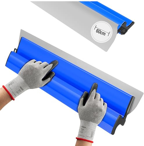 Profi Flächenspachtel 60 cm mit Edelstahlklinge & integriertem Tapetenentferner,Spachtel Werkzeug mit Ergonomischem Z-Griff für große Arbeitsbereich Wand Dekoration Bau Werkzeug