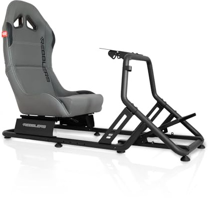 Rebblers® SIMR 300 Rennsimulator Cockpit mit Rennsitz, Schalthebelhalterung & Monitorhalterung, Vollständig verstellbar, Anthrazit