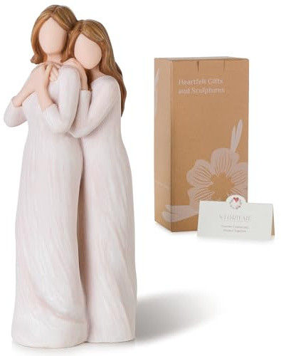 Storieme Mum Gifts for Birthday from Daughter: Mother Daughter Back Hug Resin Figurines Keepsake - Sentimental Present for Mommy on Christmas Mothers Day