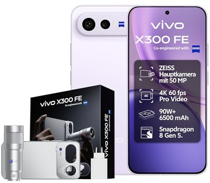 vivo X300 FE 5G Smartphone | 12GB+512GB | 200mm Tele-Konverter Bundle | inkl. Imaging Grip | 6,31 ZEISS Master Color Display | 6.500 mAh | 90W FlashCharge | IP68 & IP69 | Snapdragon 8 Gen 5