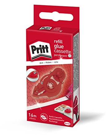 Pritt Cassette de recharge pour rouleau adhésif Refill permanent, pouvoir adhésif permanent, ruban adhésif double face pour papier, carton et photos, longueur env. 16 m, largeur env. 8,4 mm