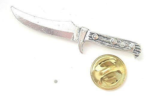 Emblems-Gifts Jagd Angeln Messer Handgefertigt aus Englisch Zinn in UK Abzeichen 59mm Button Abzeichen + Geschenkbeutel