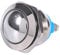 Interruptor de Reinicio de Botón Pulsador de Metal Impermeable ON/OFF Pulsador de 19 mm y12 V (Plata)