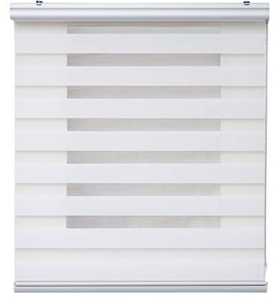 Estores Noche y Día Premium con Galería y cadeneta en Aluminio Máxima Calidad, Estores enrollables con Doble Tejido, Estor Noche y Dia | Color Blanco 160 cm x 250 cm STORESDECO