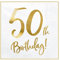 Pack 20er Servietten 50. Geburtstag hochwertige Partyservietten 50 Gold Tischdeko 50 Geburtsatg Feier 50 Jahre Servietten 50