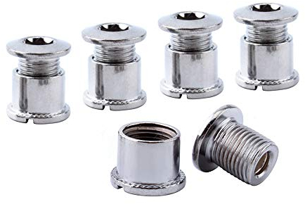 VOANZO 10 Unidades M8x12MM plata tuerca 2 unids/set bicicleta bicicleta rueda eje tuercas 7075 aleación de aluminio tornillo para bicicleta doble velocidad biela
