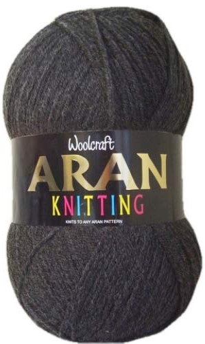 Woolcraft Aran with Wool 400g Ball Shade 820 Charcoal Grey
