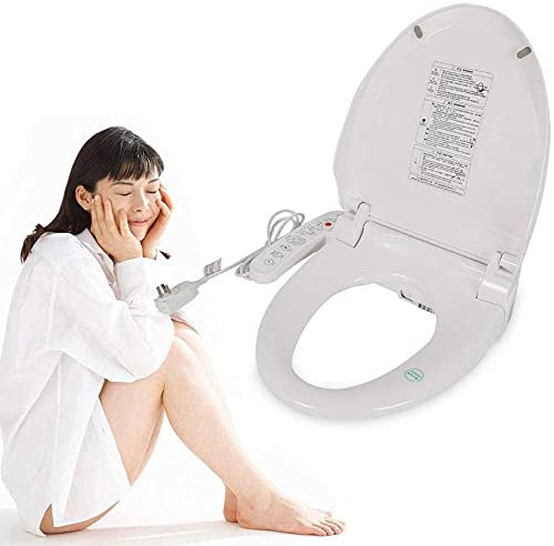 Fetcoi Electric Bidet Toilettensitz - Dusch WC Bidet Aufsatz Toilettensitz Auto Temperatur Einstellbar 32℃-48℃ Gewärmter Sitz Aufsatz