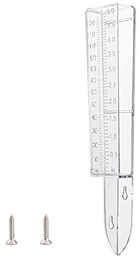 WANDIC Medidor de lluvia, 1 unidad de medidor de lluvia de plástico con tornillos, tubo de medición de precipitación para jardín al aire libre, patio, precipitación