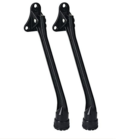 HOME&I Kickdown Door Stopper,7-Inch Commercial Doorstops Holder Kick Door Kickstand Rubber Foot (2 Pack-Black)