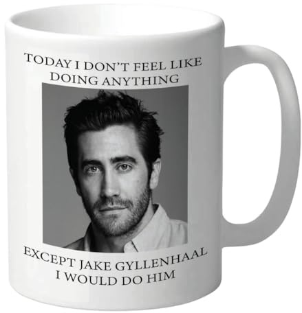 Funny Mug Jake Gyllenhaal Hot Sexy Novelty Gift Mug for Her Female | Celebrity Heartthrob, Film Lover Actor Birthday, Colleague Office Celeb Crush, Hollywood Tea Coffee