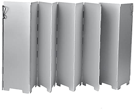 KDOQ Guard Barrière à l'huile 10/12 plaques Pare-Brise pour réchaud de Camping, Pare-Brise pour réchaud d'extérieur Pliant avec Pare-Brise pour brûleur avec Sac de Transport