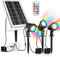 MEIHUA RGB Solar Strahler 3 Stücke Gartenleuchte mit Fernbedienung, IP66 Wasserdicht Solarlampen für Außen10 Farben 30 Modi Mit Timer Farbewechsel Gartenbeleuchtung Solar für Gärten, Weg, Sträucher
