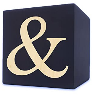 Holzbuchstabe Würfel, 5 x 5 cm, schwarz, Buchstabe &