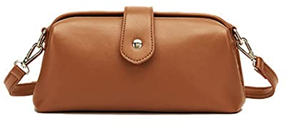 NICOLE & DORIS Klein Umhängetasche Schultertasche Damen Crossbody Tasche Leichte Kuriertasche PU Leder Handtasche Elegante Handy Tasche Braun