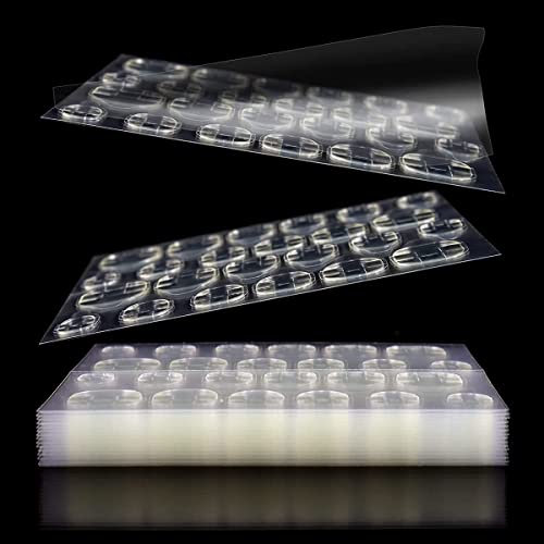 480PCS False Nails Stickers 20 Sheets Double-Side Glue Nail Sticker Transparent Nail Sticker for Nail Art Waterproof Adhesive Nail Tab Breathable Sticky Nail Tabs for DIY Nail Art Decoration