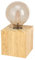 EGLO Tischlampe Prestwick 2, Deko Tischleuchte, Nachttischlampe Würfel aus Holz in Natur, FSC100HB, Tisch Lampe für Wohnzimmer und Schlafzimmer, E27 Fassung