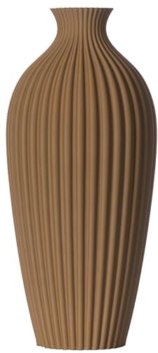 3D Vase Dekovase Saskia L 30cm Bodenvase Braun Vase Pampasgras Trockenblumen
