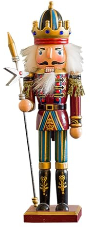 Uposao Casse Noisette Noel Soldat D'ornements de Noël Figurines en Bois, Jouet de Figurines de Casse-Noisette Collection en Bois Décorations de Noël Cadeau De Vacances
